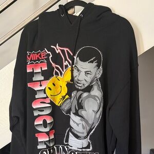 Black Graphic Hoodie with Boxing Legend Design